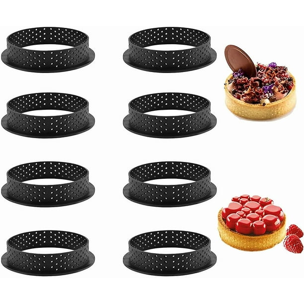 Anillos para mousse circulares para pastel de acero inoxidable, 8 cm de