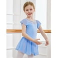 thumbnail image 4 of Oudiya Girls Ballet Leotards Ruffle Sleeve Shinny Dance Dress Outfits Toddler Ballerina Clothes for Kids 3-11Y, 4 of 8