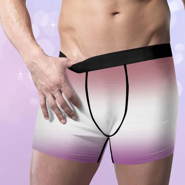 ylioge Mens Underwear Boxer Briefs Casual Mid Waisted Stretchy Gradient Printed Breathable Basic Comfort Full-Coverage Boxers