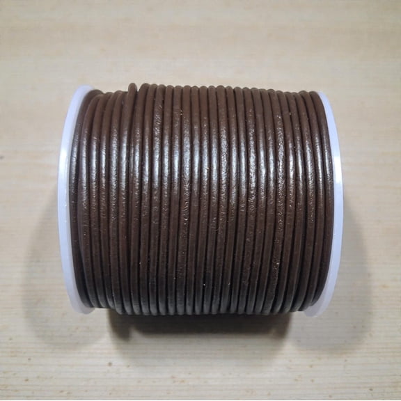 Round leather cord 1.5 mm brown 25 meter