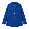 thumbnail image 5 of Women Waffle Knit Shacket Sevevn Point Collar Button Down Oversized Fit Textured Waffle Fabric Dual Chest Pockets Long Sleeve Outerwear For Daily Casual Wear, 5 of 8