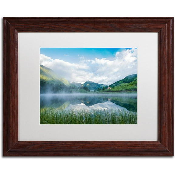 Trademark Fine Art "Fog in the Mirror" Canvas Art by Michael Blanchette Photography White Matte, Wood Frame