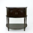 thumbnail image 3 of Charming Floral Console 35Wx15Dx34.5"H wooden demilune brown cabinet, 3 of 8