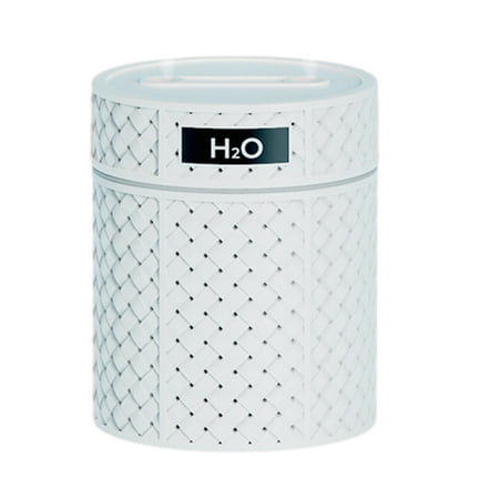 

Portable Cool Mist Humidifier - 600ml USB Mini Air Humidifier Retro Woven Design With Double Spray Gradient Warm Night Light Room Humidifier for Bedroom Office Desk Car Travel - White