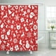thumbnail image 1 of Juego de cortinas de ducha ABPHQTO impermeables con adorno de bola roja navideña 165x180 cm, 1 of 2