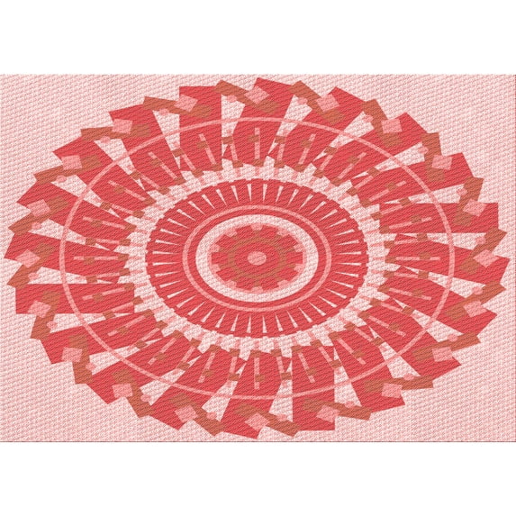 Ahgly Company Machine Washable Indoor Rectangle Transitional Flamingo Pink Area Rugs, 8' x 10'
