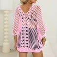 thumbnail image 6 of ZyeKqe Womens Crochet Tops Half Sleeve Sweaters Hollow out V Neck Knit Tops Summer Beach Cover Ups Swimming Suits, 6 of 6