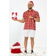 thumbnail image 4 of LA LEELA Men's Hawaiian Shirts Short Sleeve Button Down Shirt Mens Christmas Tree Shirts Vacation Island Shirts for Men Funny L Funny Santa Face, Red, 4 of 5