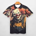 thumbnail image 3 of Psychedelic Clown Joker Men Zipper T-shirt Summer Casual Short Sleeve T-shirt Top, 3 of 7