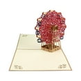thumbnail image 5 of WORGEOUS 2pcs 3D Ferris Handmade Greeting Cut with Envelope Valentine Cards May, 5 of 8