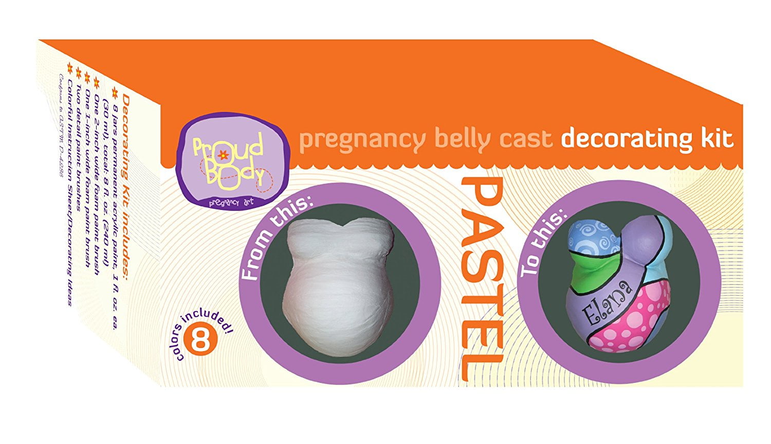 Proudbody Pregnancy Belly Cast Decorating Kit Pastel This Pastel