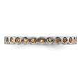 thumbnail image 4 of Auriga 925 Sterling Silver Citrine Eternity Ring for Women Size- 9, 4 of 6