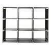 Ktaxon Multifunctional Assembled 3 Tiers 9 Compartments Storage Shelf, Black