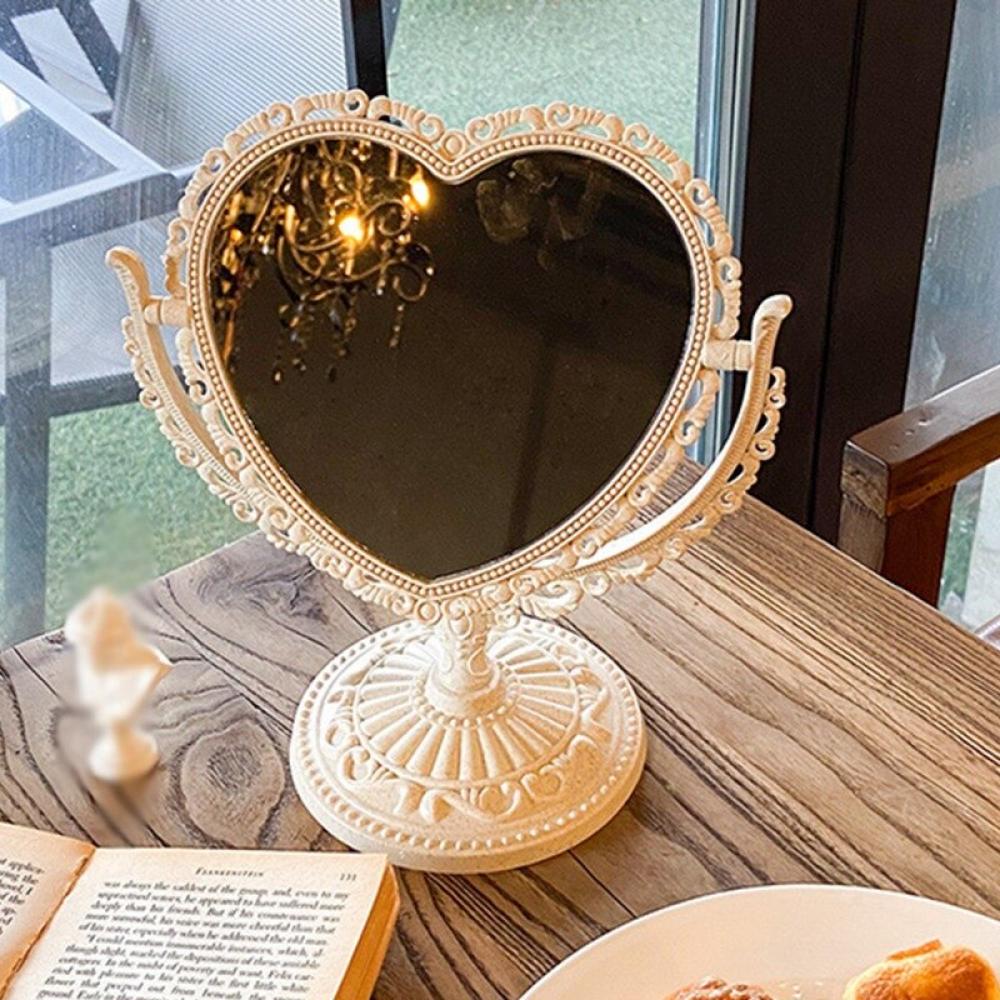 heart mirror pink heart mirror makeup mirror with led light espejo  maquillaje luz cute mirror Charging mirror