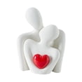 thumbnail image 3 of serony Abstract Ceramic Embracing Couple Figurine for Decorating Entrance Versatile Blue Heart Size S Red Heart L, 3 of 6
