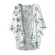 thumbnail image 4 of ICHUANYI Clearance Women's Summer Floral Print Puff Sleeve Cardigan Loose Cover Up Casual Blouse Summer Trendy Tops(White, S) ICHUANYI WER2023081010223, 4 of 4