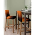 thumbnail image 2 of Burnt Orange Black Ombre Bar Stool Covers Set of 4, Modern Abstract Striped Gradient Stretch Bar Chair Covers with Backs, Removable Pub Counter Height Chair Cover for Kitchen Dining Room Cafe, 2 of 7