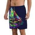 thumbnail image 2 of Disketp Men'S Swim Trunks Hawaiian Breathable Surf Beach Swimsuits Mesh Lining Beach Shorts With Pockets-Howling Wolf, 2 of 9