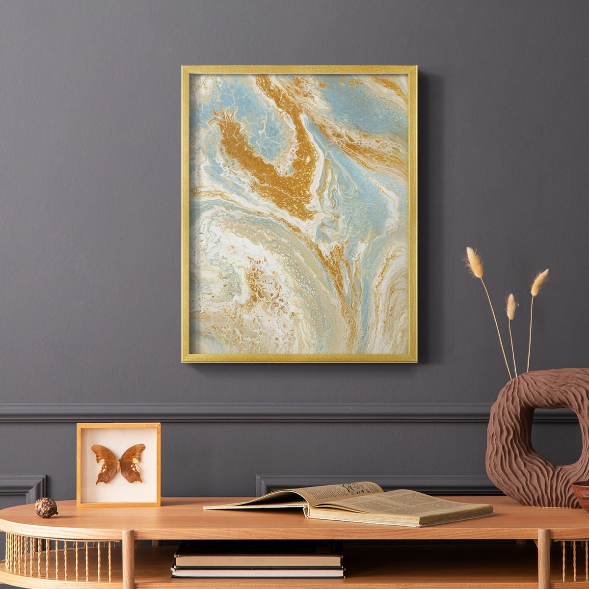 C41 Framed Print in Gold Solid Wood Framed Print No Nail Hanging