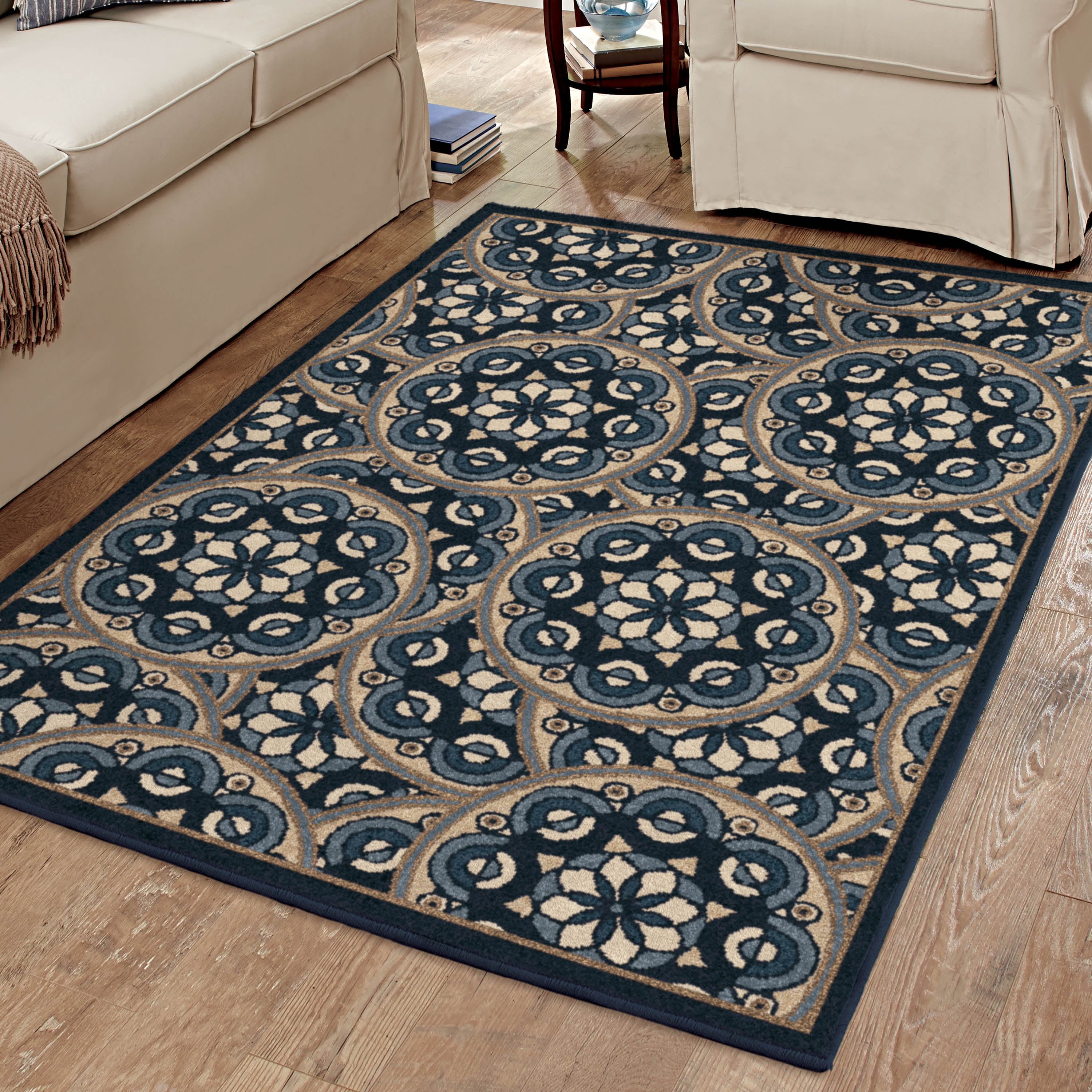 Better Homes & Gardens Medallion Modern Area Rug, Beige