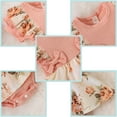 thumbnail image 6 of WISWELL Newborn Infant Baby Girl Summer Floral Bow Romper Short Sleeve Ribbed Bodysuit Ruffle Tutu Skirt Headband Outfits Set Clothes, 6 of 7