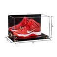 thumbnail image 2 of Deluxe Acrylic Large Shoe Display Case for Basketball Shoes Soccer Cleats Football Cleats with Gold Risers and Mirror (A013-GR), 2 of 7