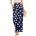 thumbnail image 2 of kaondbfi Fashion Casual Women's Wide Leg Pants High Elastic Waisted Pants Trousers with Pockets Summer Casual Pants for Women, 2 of 7