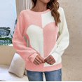 thumbnail image 2 of Vedolay Women's Sweaters Womens V-Neck Long Sleeve Ribbed Knit Sweaters Pullover Loose Fitting Tops,Pink S, 2 of 4