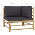 thumbnail image 2 of vidaXL 4 Piece Patio Lounge Set with Dark Gray Cushions Bamboo, 2 of 12