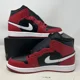 thumbnail image 2 of N I-K-E A i r-Jor-dan 1 Mid Black Gym Red White Men's Shoes Sneakers DQ8426-061 No Lid, 2 of 6