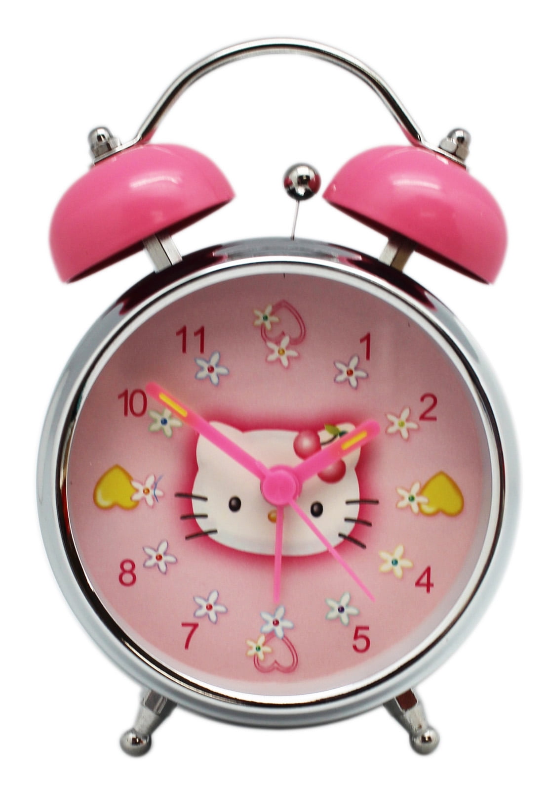 Hello kitty Small Pink and White Heart and Flower Design Twin Bell