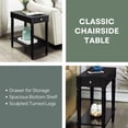 thumbnail image 4 of Convenience Concepts Table d'Appoint Style Campagnard Français, Fini Bois Noir, 4 of 9