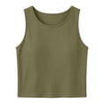 thumbnail image 7 of Khunlpohl Women's 2 Piece Sets Crew Neck Cropped Sleeveless Tank Tops and Straight Leg Loose Pants Summer Trendy Casual Vacation Set, 7 of 7