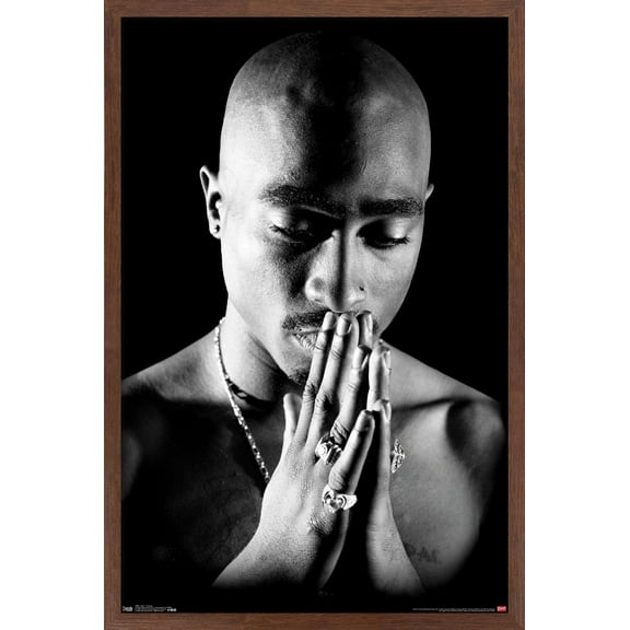 Tupac - Praying Wall Poster, 14.725" x 22.375", Framed