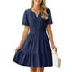 thumbnail image 1 of Vestido Simplee para mujer 2025 con ojales, estilo cóctel, azul marino, talla S, 1 of 7