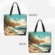 thumbnail image 2 of Easygdp Coastal Palm Beach Bolsa Tote para Mujer, Bolso de Hombro para Trabajo, Playa, Viajes, Compras y Supermercado, 2 of 7