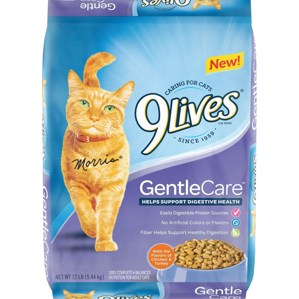 9Lives Gentle Care Dry Cat Food with Chicken and Turkey Flavors, 12lb