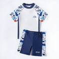thumbnail image 4 of Hienoo Boy 2-Piece Swimsuit Active Short Sleeve Rash Guard Shorts Bathing Suit, Sizes 7-14, 4 of 5