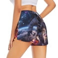 thumbnail image 2 of Uemuo Astronaut In Cosmic Garden Pattern Women's Athletic Shorts High Waisted Running Shorts with Liner Pockets Gym Elastic Workout Shorts-XX-Large, 2 of 9