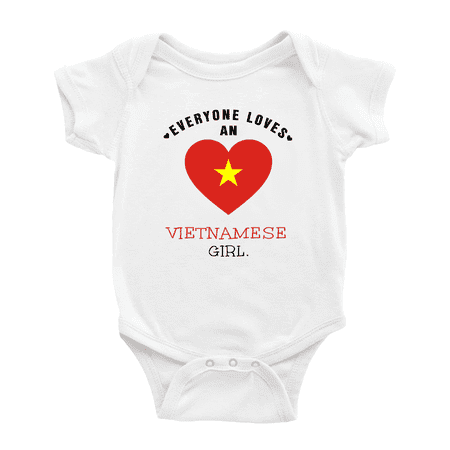 

Everyone Loves an Vietnamese Girl Baby Clothes For Boy Girl (White 12-18 Months)