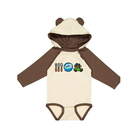 

Inktastic Vacation Eat Sleep Travel Gift Baby Boy or Baby Girl Long Sleeve Bodysuit