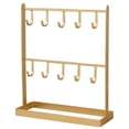 thumbnail image 4 of Tabletop Jewelry Stand Holder Display Holder Stand With Hooks Jewelry Display Rack Iron Jewelry Earrings Rack Accessories Display Rack Jewelry Display Organizer Stand Hooks Golden, 4 of 5
