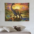 thumbnail image 4 of JRXY  Dinosaur Tapestry Wall Hanging Wild Anicient Animals Wall Tapestry Primeval Jurassic Tapestry for Kids Bedroom Living Room Decor 40x30in, 4 of 7