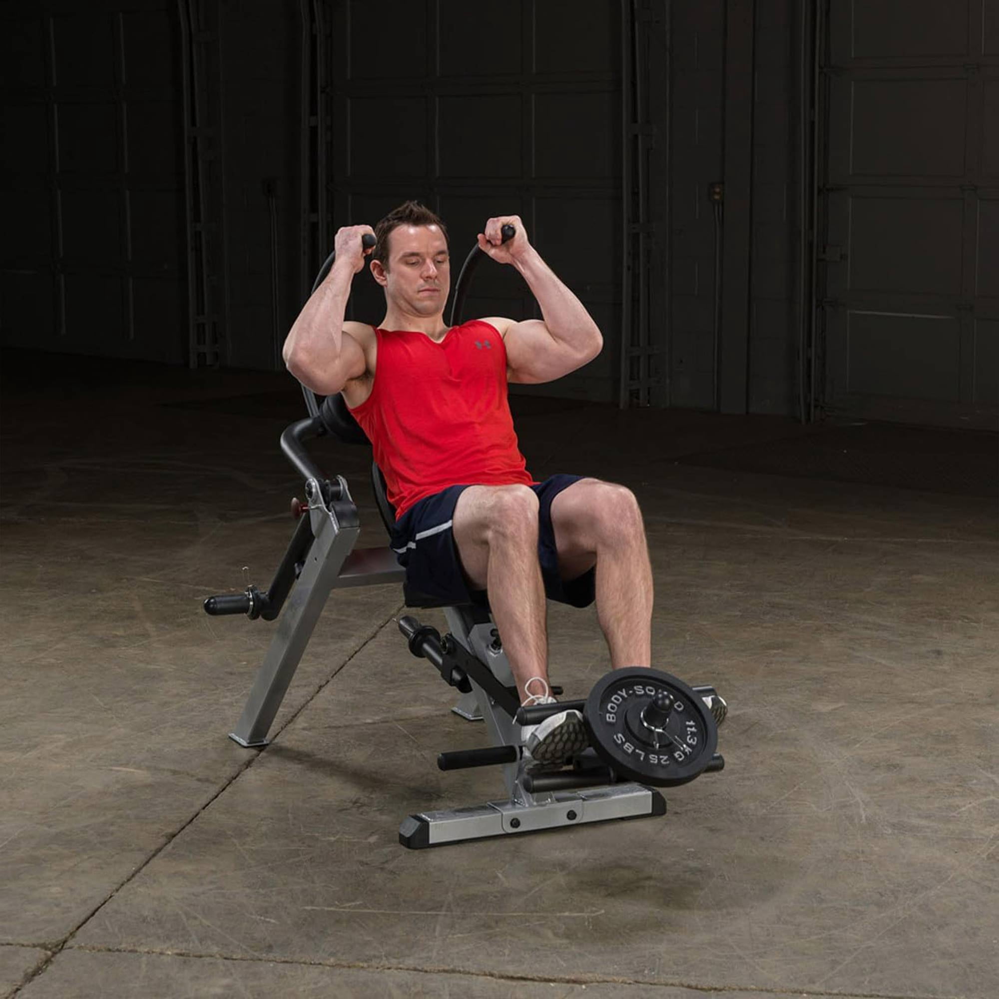 Body Solid GAB300 Semi Recumbent Ab Bench w/ Steel Frame for Abs & Obliques, Black