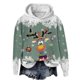 thumbnail image 1 of WILLBEST Sudadera de Mujer con Capucha, Estilo Casual, con Estampado Navideño de Ciervos con Cabeza Grande y Copos de Nieve Cuello Redondo, Manga Larga y Diseño Ligero Mediana, 1 of 4