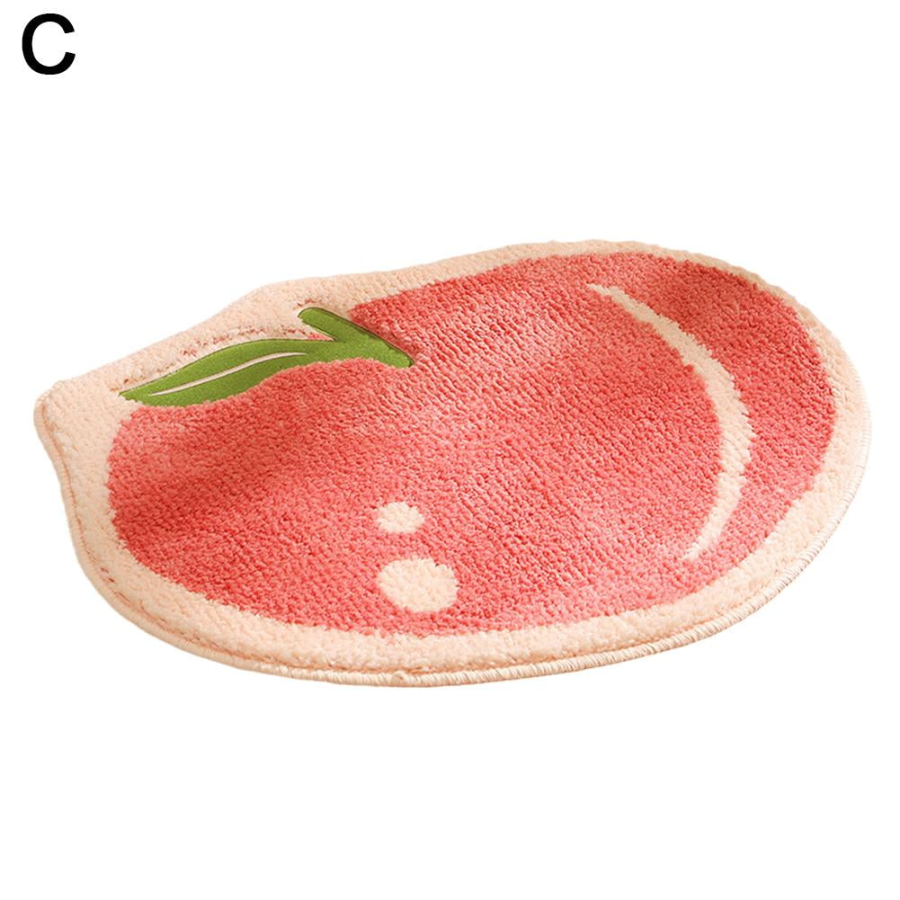Fruit Peach Bathroom Rug, Peachy Clean Bedroom Floor Slip Non round Mat