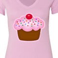 thumbnail image 4 of Inktastic Cupcake Women's V-Neck T-Shirt, 4 of 5