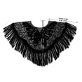 thumbnail image 2 of Women's Fringed Sequined Mesh Cropped Round Neck Shawl Casual Versatile Tassel Cape Small Outer Wear Wrap,Black, 2 of 7