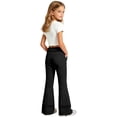thumbnail image 2 of Bigetiay Girl School Uniform Pants Formal Flared Leg Pull On Chino Elastic Waist Slim Fit Stretchy Black Uniform Pants Girls Pants Size 9-10 Years, 2 of 5