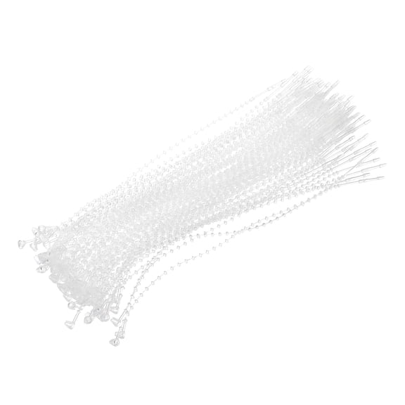 Uxcell 1000 Pcs Beaded Loop Tie Fasteners, 7 Inch Snap Lock Pin Adjustable Security Beaded Loop Tag Fastener for Paper Prices Product Gift, Transparent